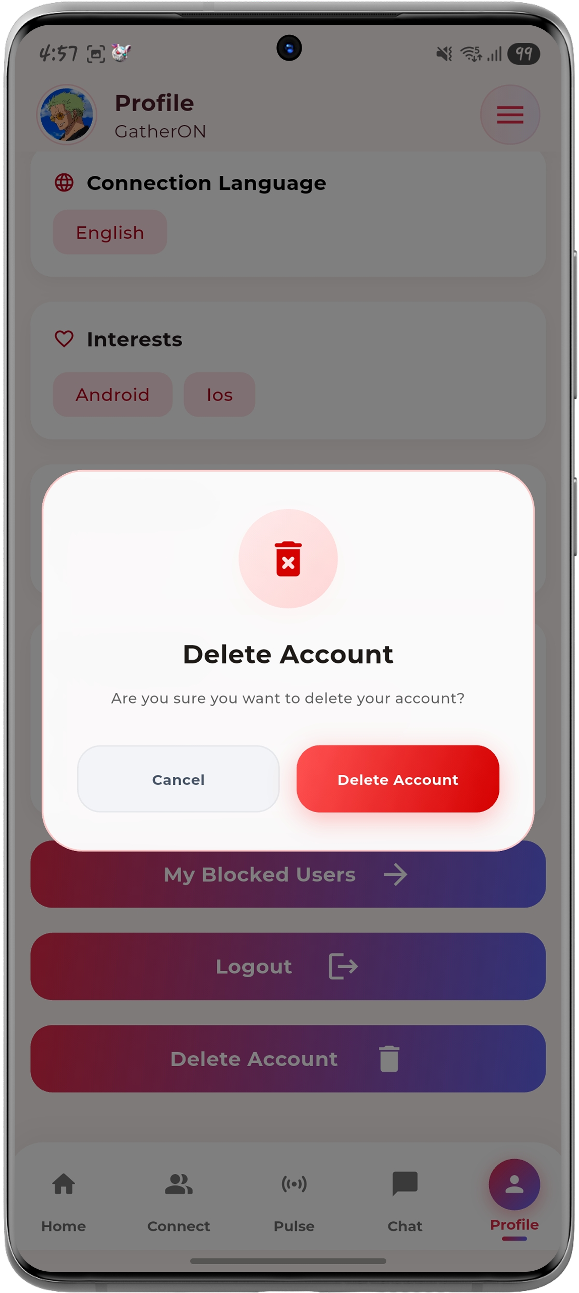 Delete Account Step 4